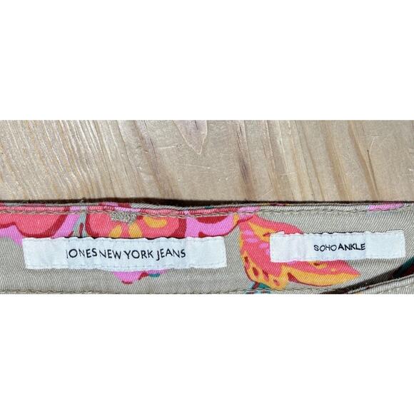 Jones New York Soho Ankle Jeans Size 6 Floral Secret Slimming Features Slim Leg - Picture 3 of 7